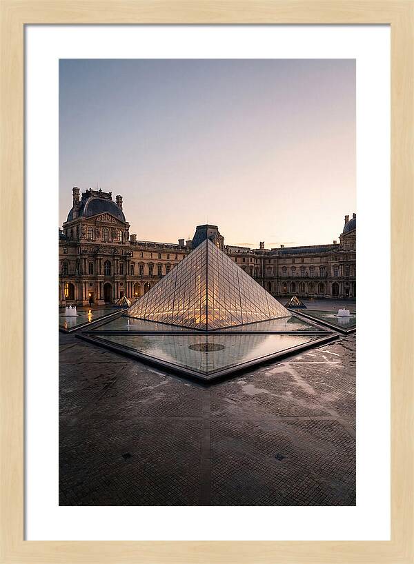 Louvre Pyramid At Dusk