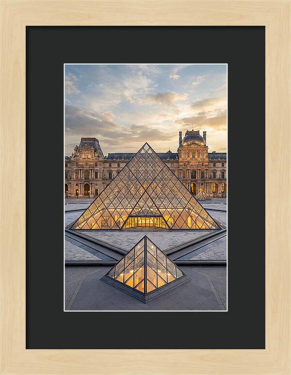 Louvre Pyramid At Sunset