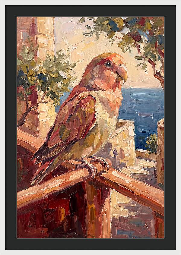Lovebird Perched By The Sea
