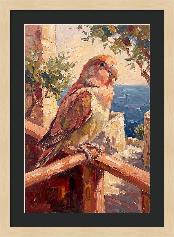 Lovebird Perched By The Sea