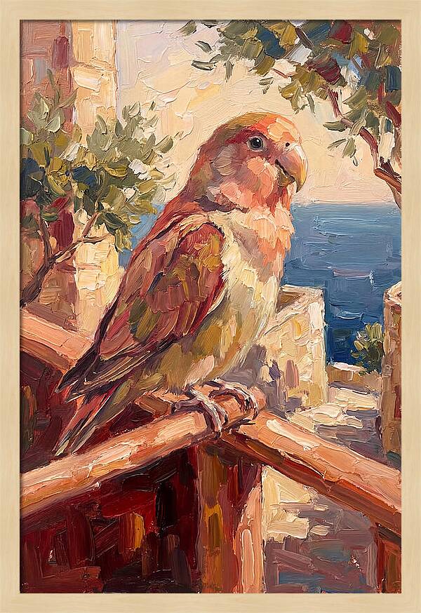 Lovebird Perched By The Sea
