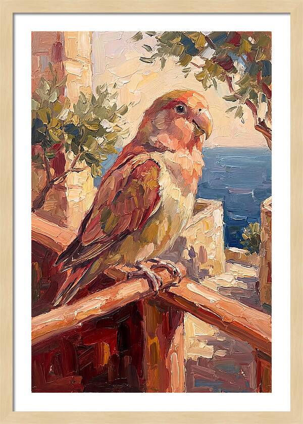 Lovebird Perched By The Sea