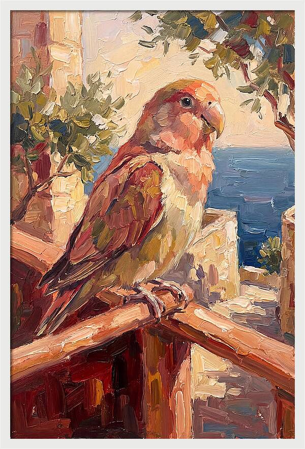 Lovebird Perched By The Sea