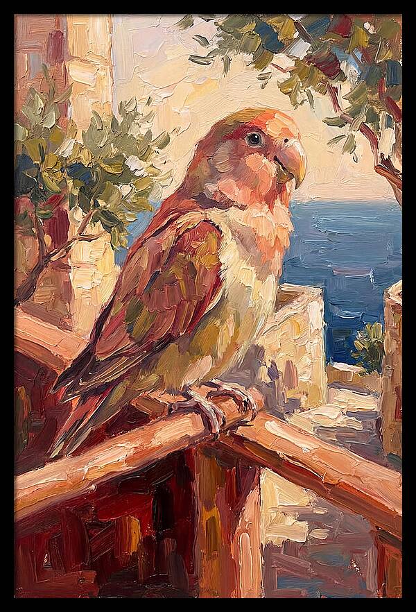 Lovebird Perched By The Sea