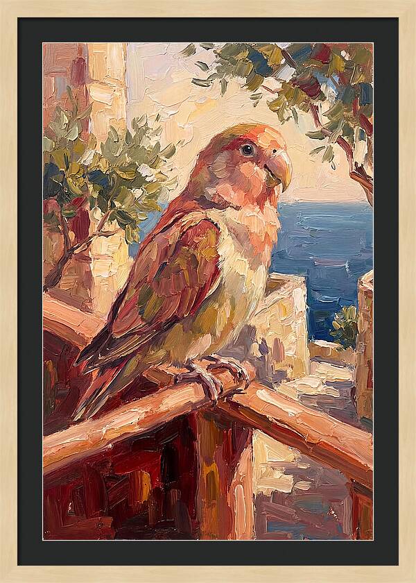 Lovebird Perched By The Sea