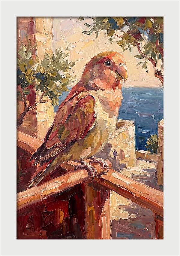 Lovebird Perched By The Sea