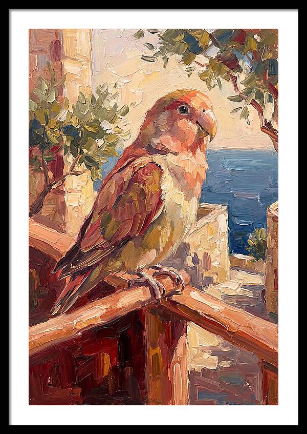 Lovebird Perched By The Sea