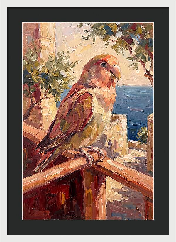 Lovebird Perched By The Sea