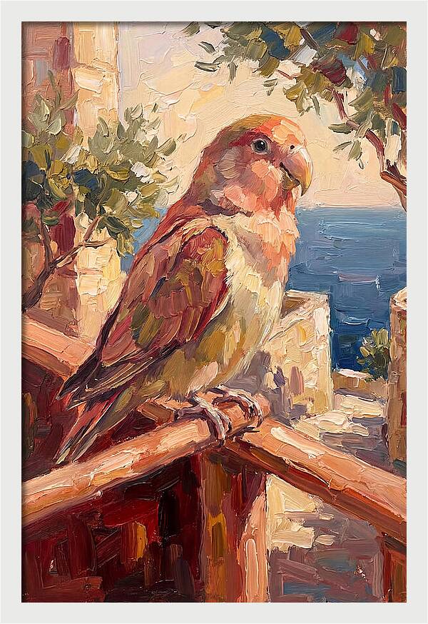 Lovebird Perched By The Sea