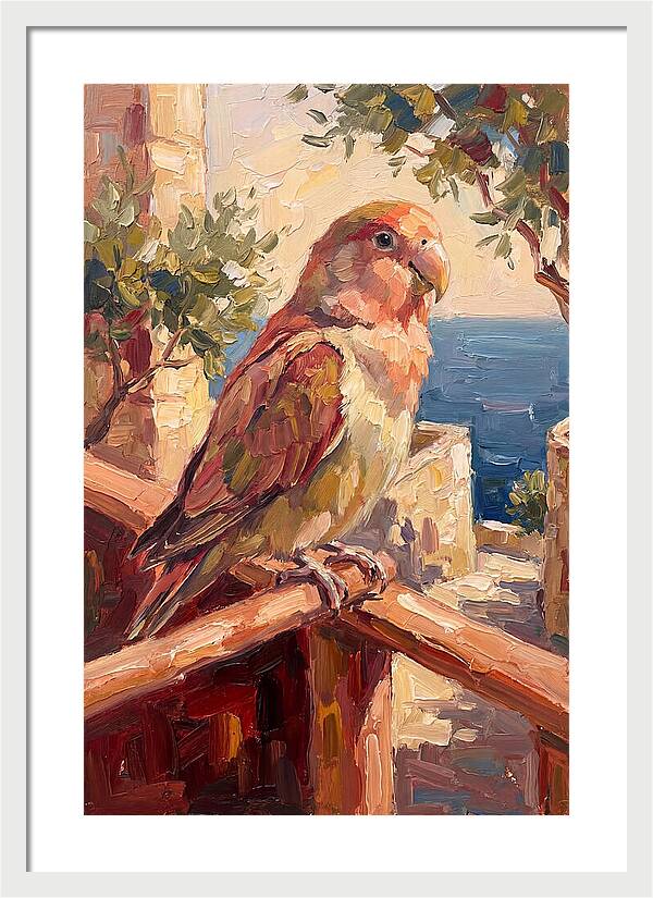 Lovebird Perched By The Sea