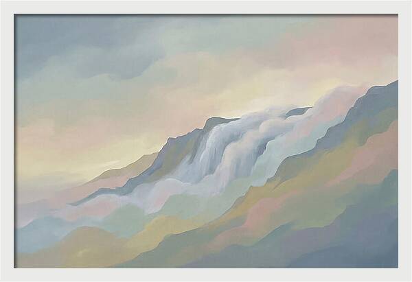 Low Clouds Pouring Over Mountain Ridge