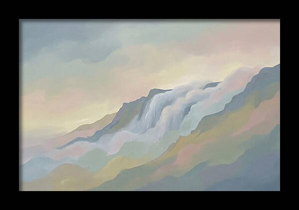 Low Clouds Pouring Over Mountain Ridge
