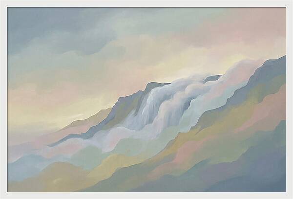 Low Clouds Pouring Over Mountain Ridge