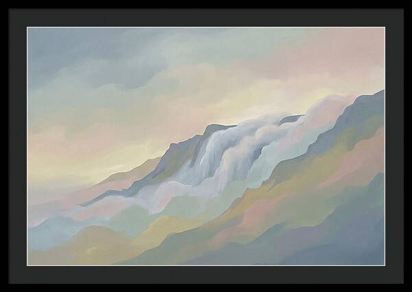 Low Clouds Pouring Over Mountain Ridge