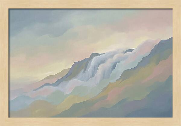 Low Clouds Pouring Over Mountain Ridge