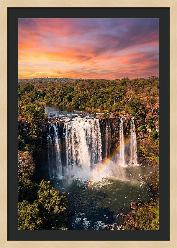 Lumangwe Falls At Golden Hour