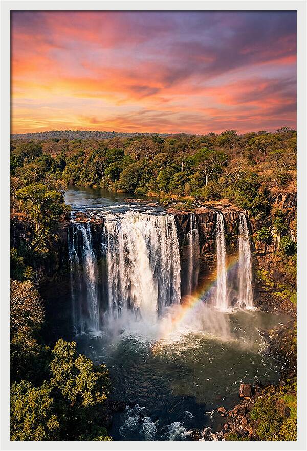 Lumangwe Falls At Golden Hour