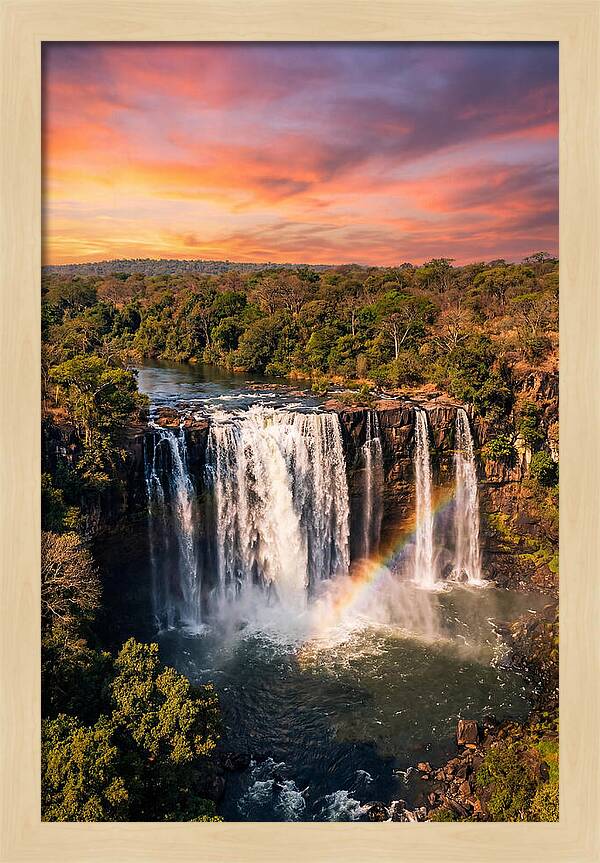 Lumangwe Falls At Golden Hour