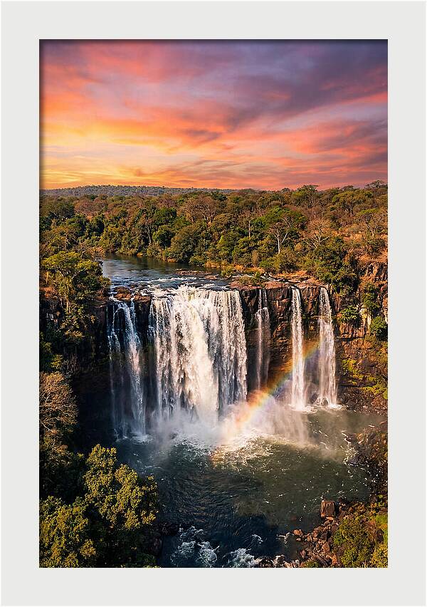 Lumangwe Falls At Golden Hour