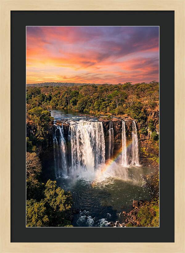 Lumangwe Falls At Golden Hour