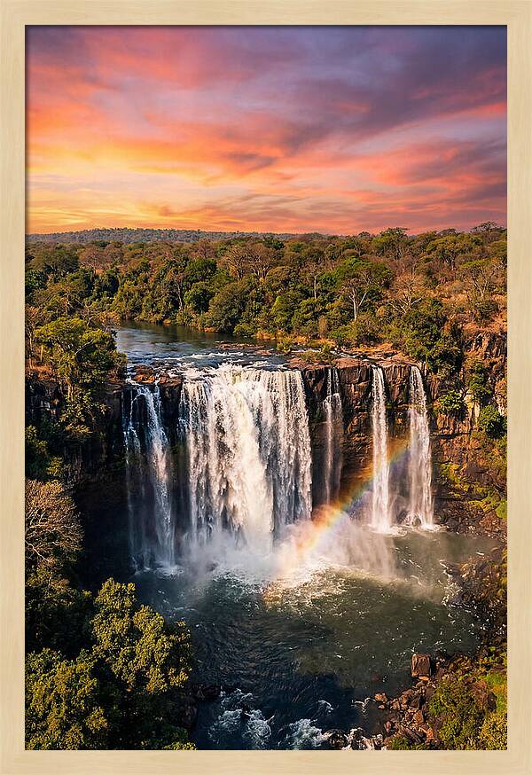 Lumangwe Falls At Golden Hour