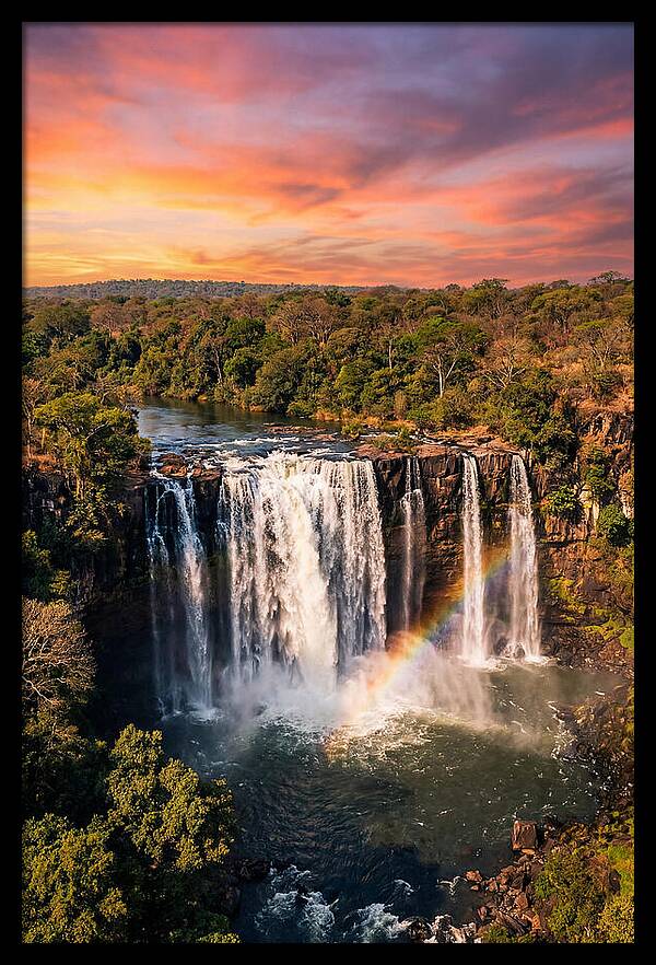 Lumangwe Falls At Golden Hour