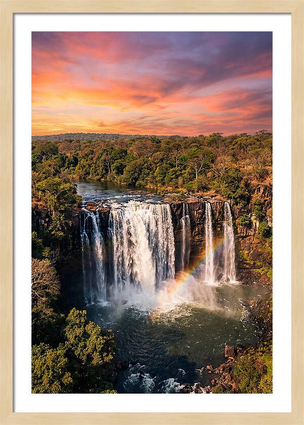 Lumangwe Falls At Golden Hour
