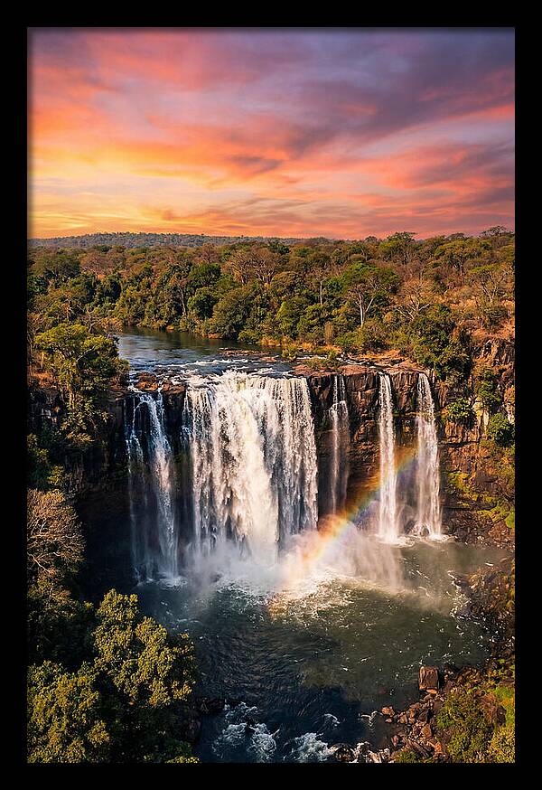 Lumangwe Falls At Golden Hour