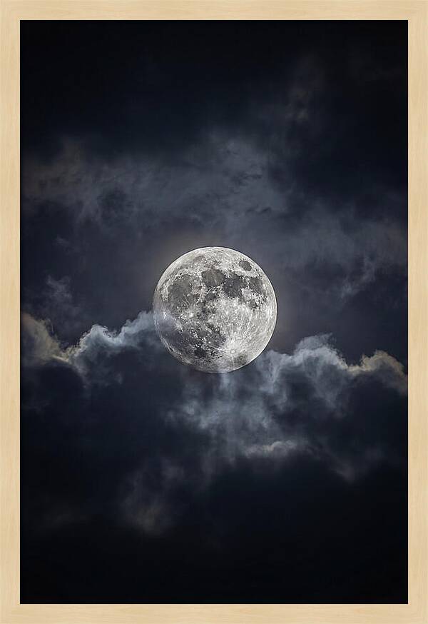 Luminous Moonlight Over Clouds