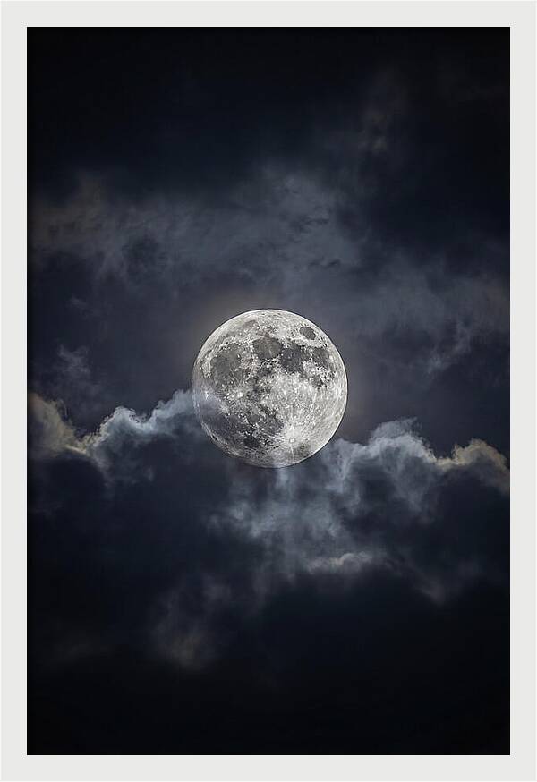 Luminous Moonlight Over Clouds