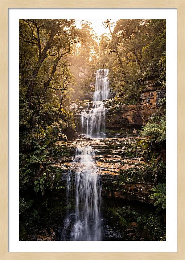 Luminous Waterfall Serenity