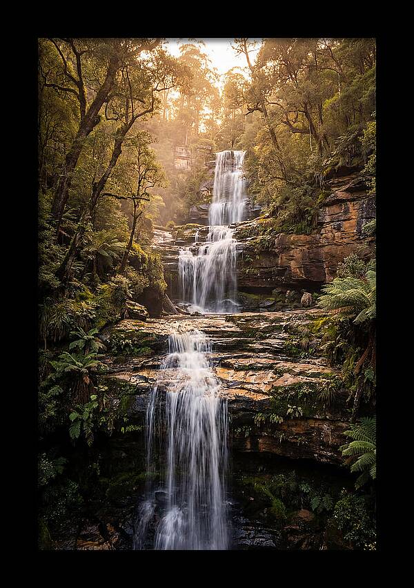 Luminous Waterfall Serenity