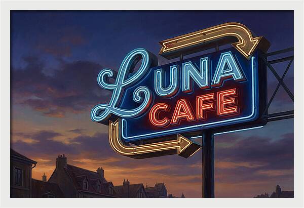 Luna Cafe Neon Sign