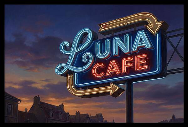 Luna Cafe Neon Sign