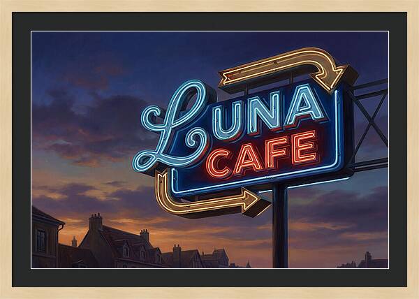 Luna Cafe Neon Sign