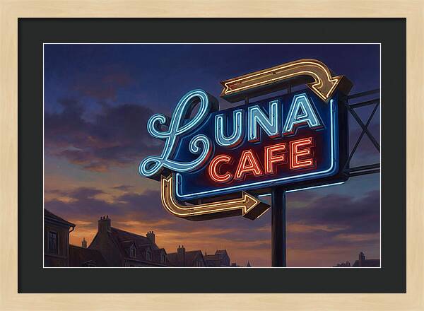 Luna Cafe Neon Sign