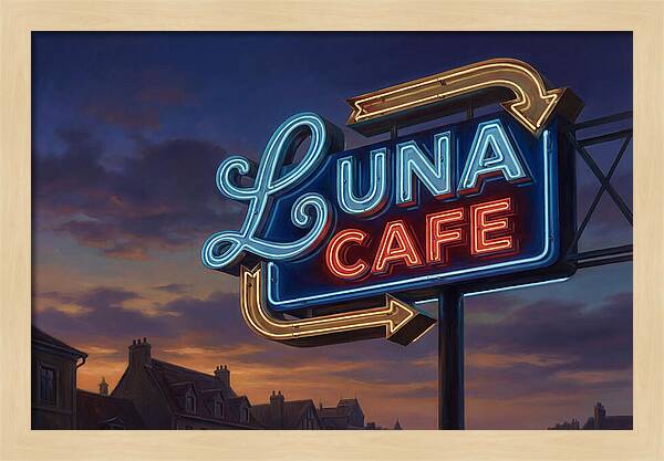 Luna Cafe Neon Sign