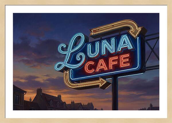 Luna Cafe Neon Sign
