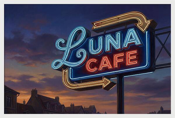 Luna Cafe Neon Sign