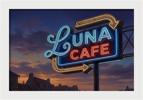 Luna Cafe Neon Sign