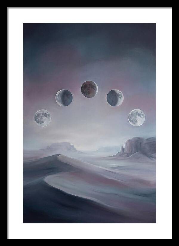 Lunar Eclipse Phases Over Desert