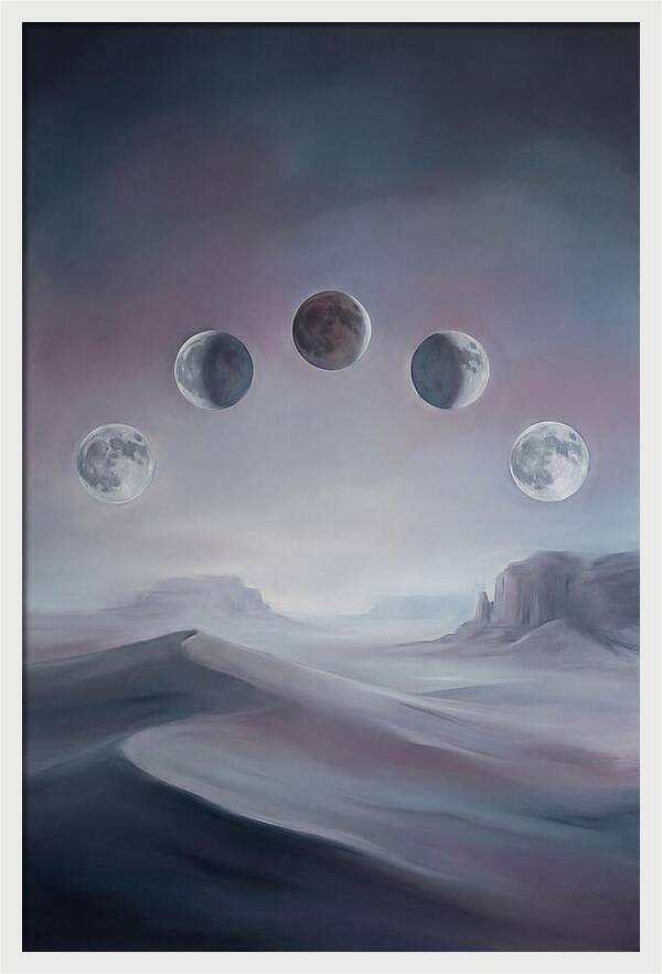 Lunar Eclipse Phases Over Desert