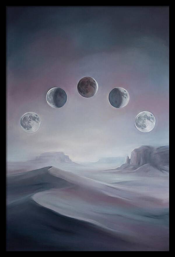 Lunar Eclipse Phases Over Desert