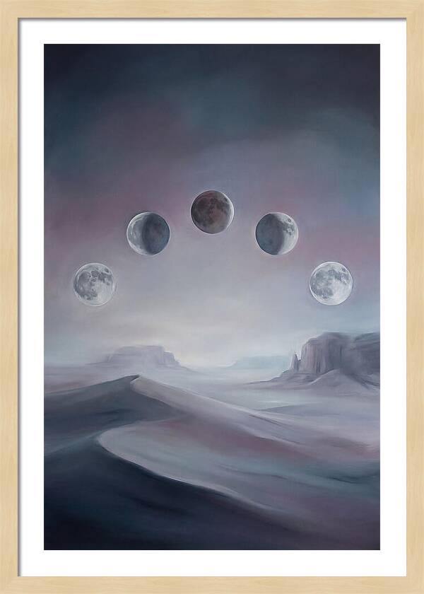 Lunar Eclipse Phases Over Desert