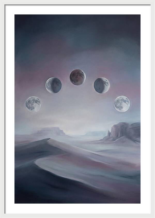 Lunar Eclipse Phases Over Desert