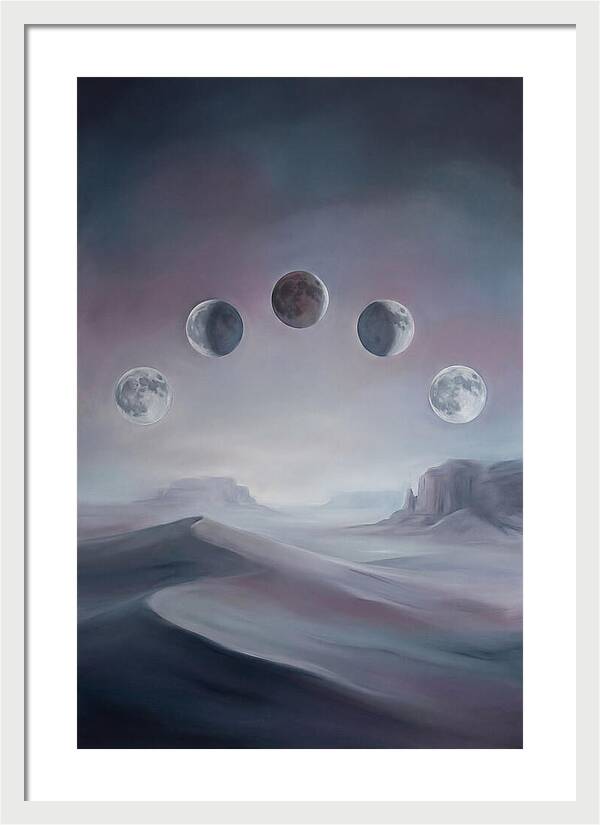 Lunar Eclipse Phases Over Desert