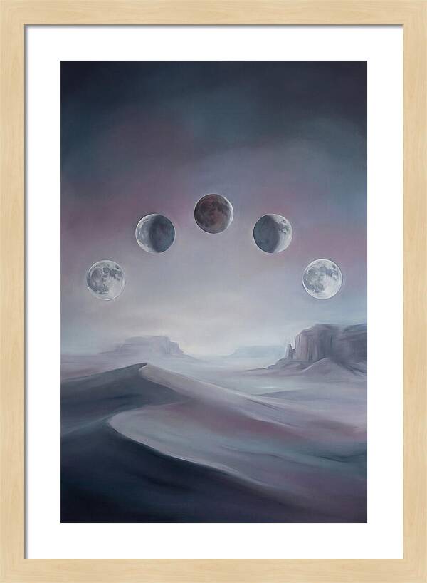 Lunar Eclipse Phases Over Desert
