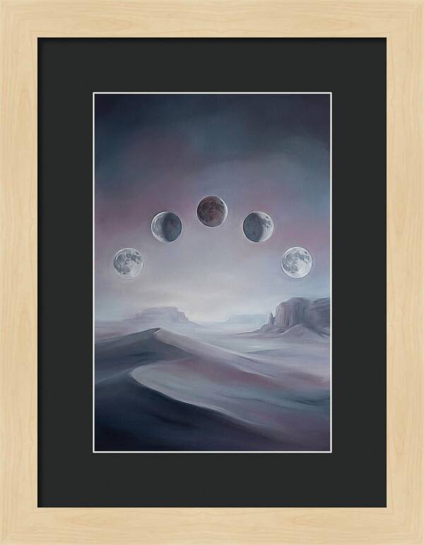 Lunar Eclipse Phases Over Desert