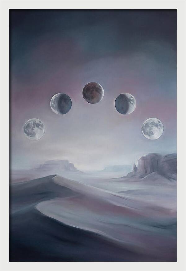 Lunar Eclipse Phases Over Desert