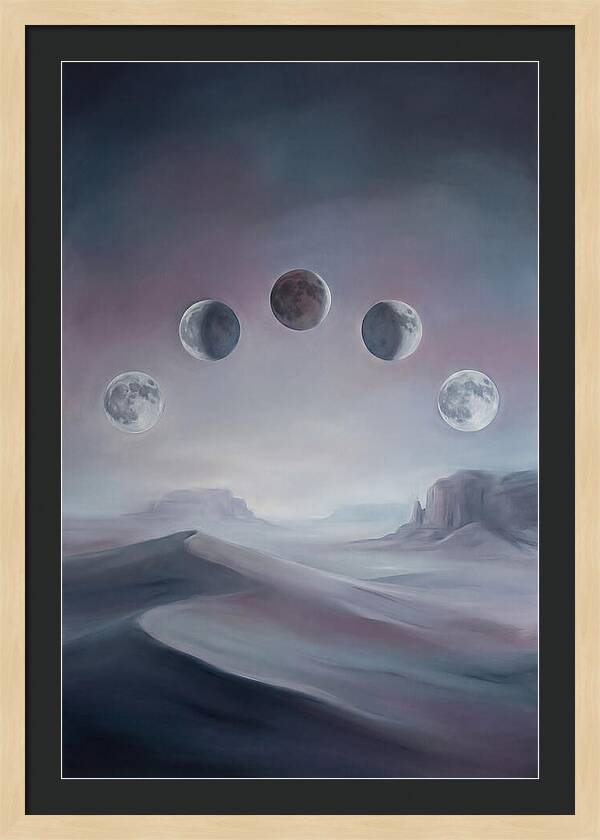 Lunar Eclipse Phases Over Desert